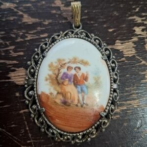 Vintage Porcelain Brooch